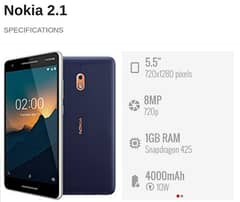 Nokia 2.1  -- 1Gb 8Gb Android Go Edition - Box Packed