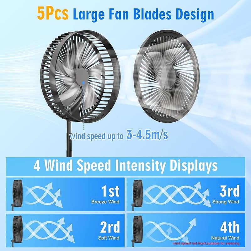 compact rechargeable fan. table fan. rechargeable and foldable fan 3