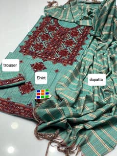 3 pcs embroidered suits