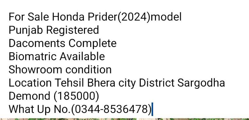 For Sale Honda Prider(2024)model 14