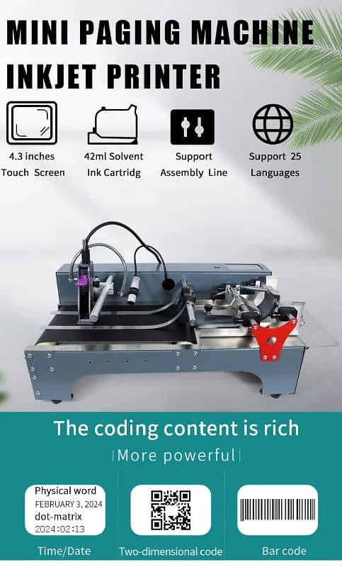 line expiry date batch code automatic feeder convyour with printer 4