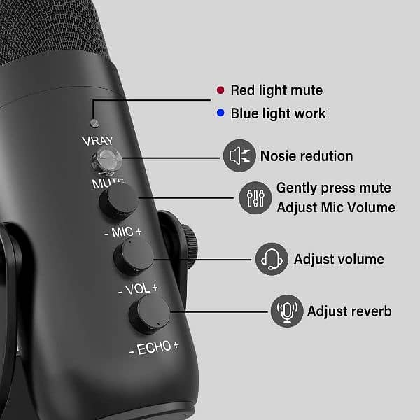 Jmary MC-PW8 Professional USB Microphone With Noise Reduction 10