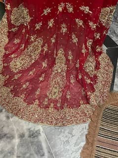 bridal first day lehnga with tail