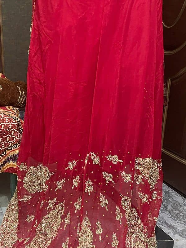 bridal first day lehnga with tail 5