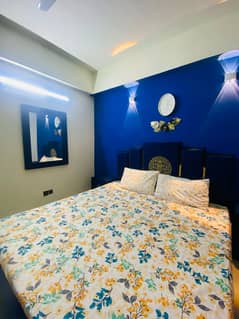 One bed luxury furnished apartment available for rent in gulberg greens islamabad.