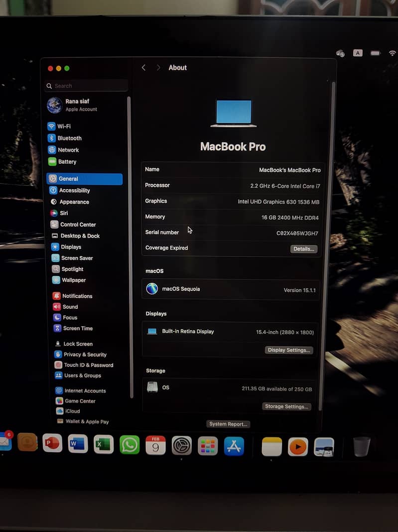 Mackbook Pro 15.1. 1 1