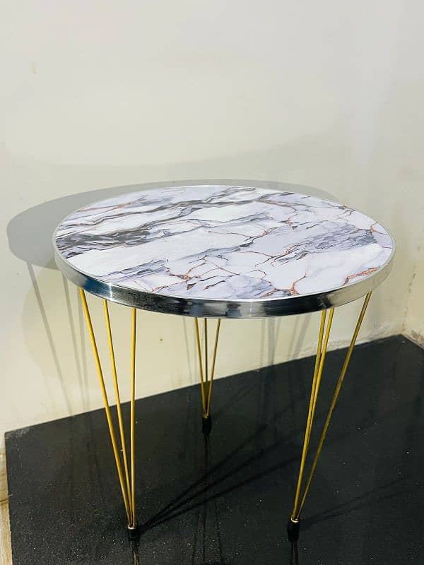 Decoration Tea Table with Gold Legs and Marble-Top 2