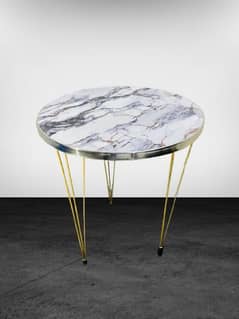 Decoration Tea Table with Gold Legs and Marble-Top