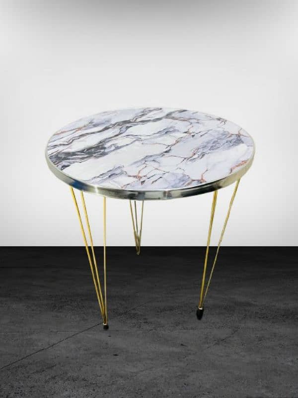 Decoration Tea Table with Gold Legs and Marble-Top 0