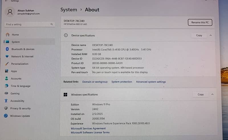 Hp eliteone 800 All in one 1