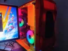 Gaming PC Case , Casing RGB Lights Remote Control + 2 RGB Fans Free