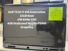 Dell Precision 7530 Core i7 8th Generation in 4k Display