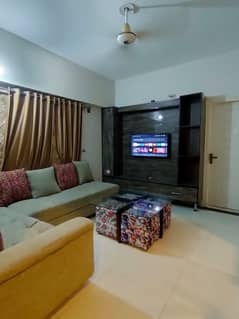 two bed fully furnished apartment available for rent in samama star gulberg greens islamabad.