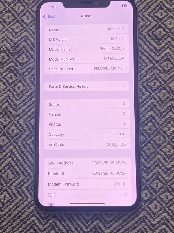 I phone xs max 256 Factory unlock 5