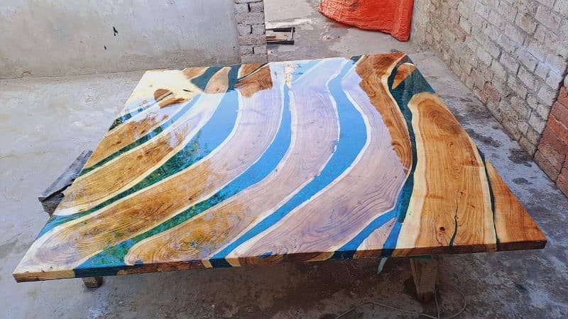 epoxy dinning table. contact 03328709877 9