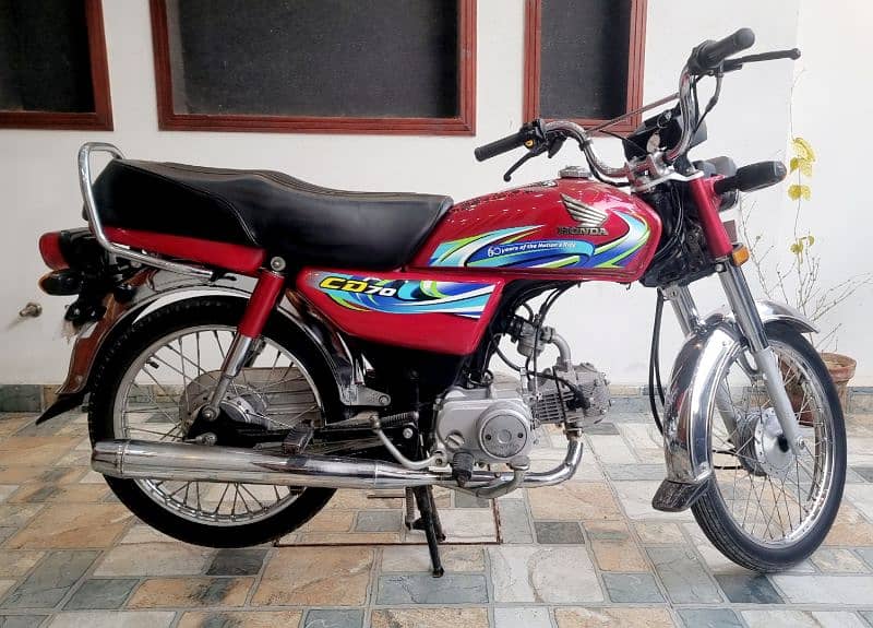 Honda CD 70 Red Ma-2024 First Owner 7