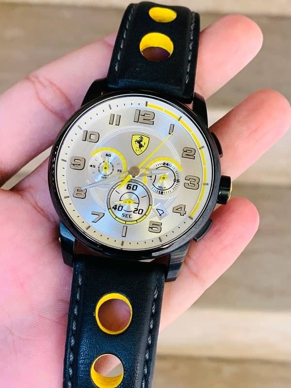 Ferrari SF. 07.1. 14.0034 Men’s Original Chronograph Leather Strap Watch 1