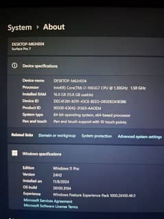 Microsoft Surface Pro 7 Core i7 10th Gen