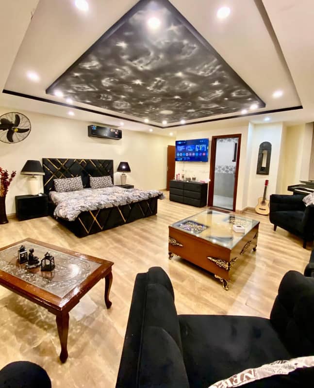 One bed luxury furnished apartment available for rent in gulberg hieghts gulberg greens islamabad. 0