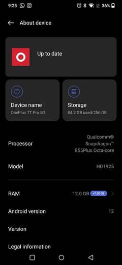 One Plus 7T Pro 5G