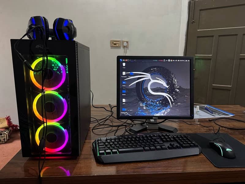 RGB Gaming pc build complete desktop setup with all accessories 0