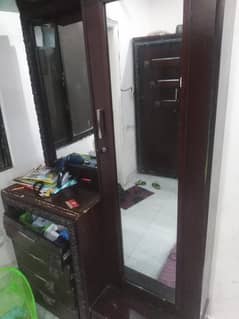 Wooden Dressing Table and 2 side tables with storage drawers.