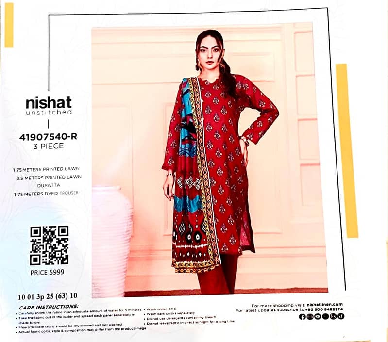 3 Piece Unstich Lawn GulAhmed, Khaadi, Orient, Endenrobe, Nishat 2025 5