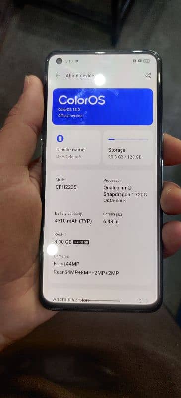 oppo reno 6.  /8/128 condition 10/10 0