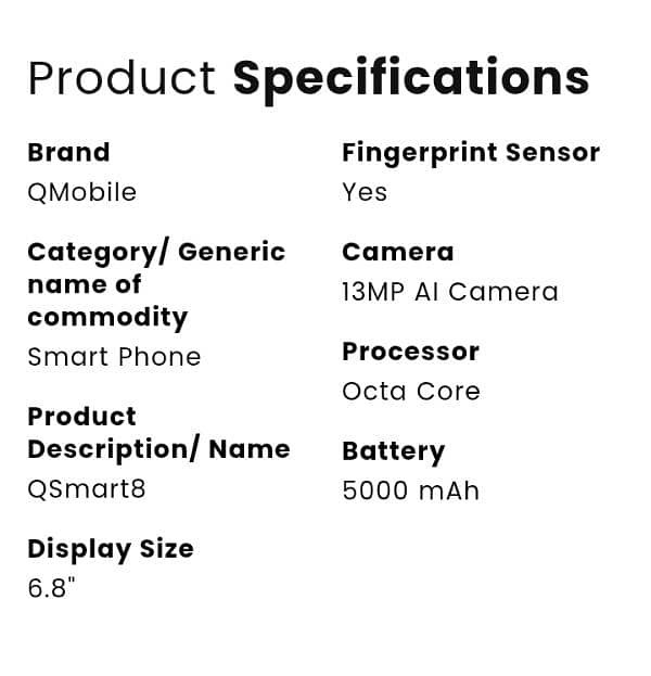 QSmart 8 4GB RAM+4GB Extended RAM, 128GB Storage 3