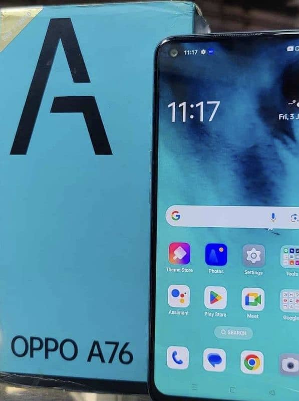 OPPO A76 (12/128) with box blue Color 10/10 Condition 7