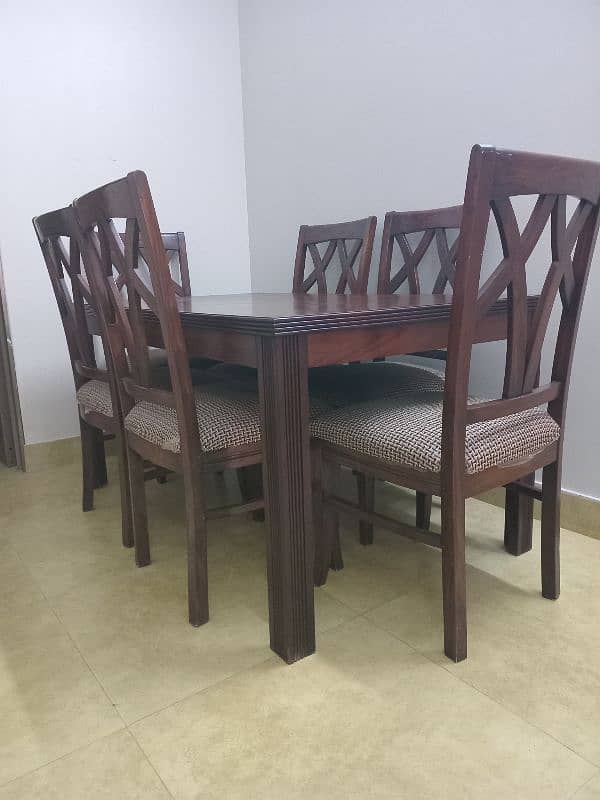 A1 Sheesham Wood Table with six wooden chairs 1