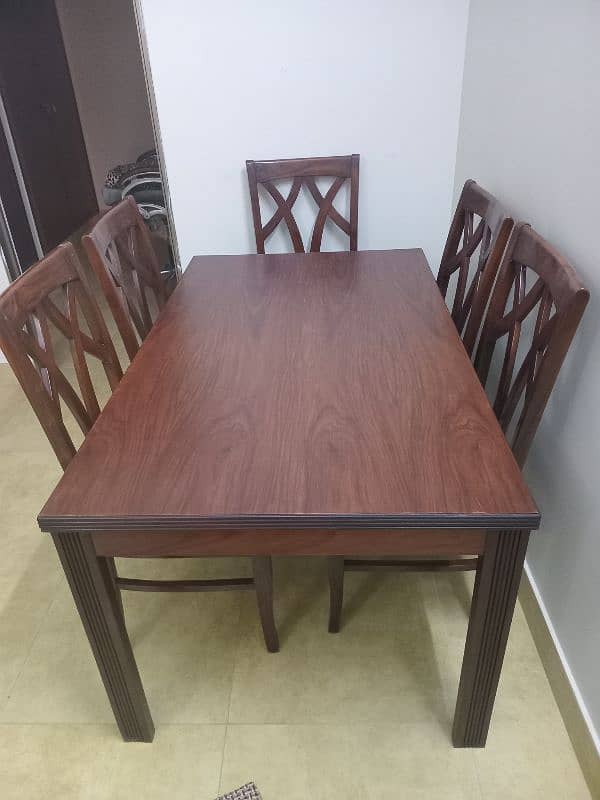 A1 Sheesham Wood Table with six wooden chairs 2