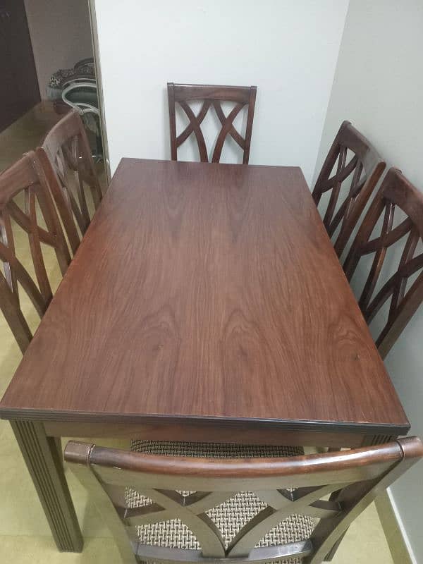 A1 Sheesham Wood Table with six wooden chairs 3