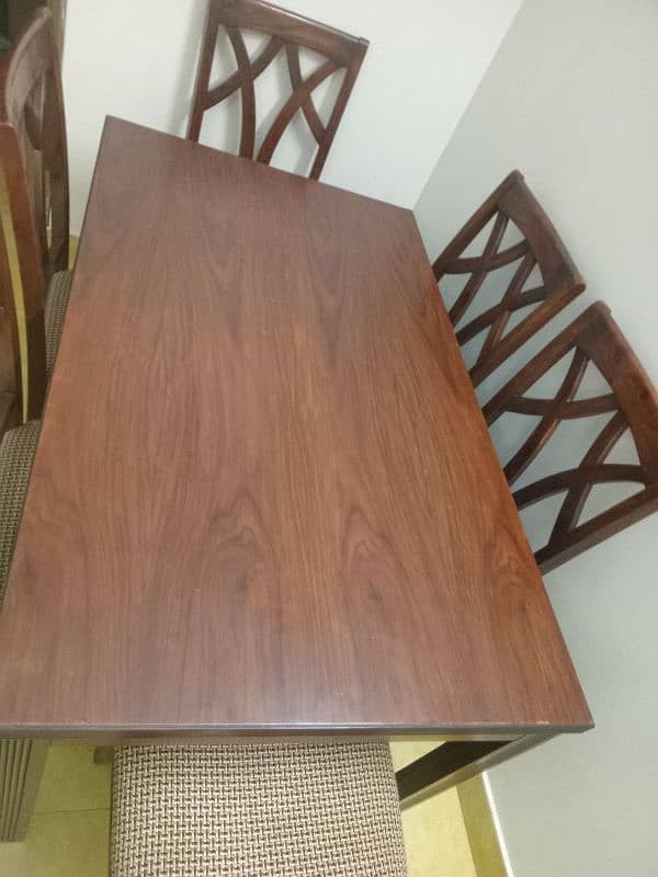 A1 Sheesham Wood Table with six wooden chairs 4