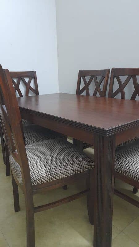 A1 Sheesham Wood Table with six wooden chairs 6