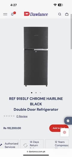 dawlance 9193LF refrigerator chrome hairline for sale brand new