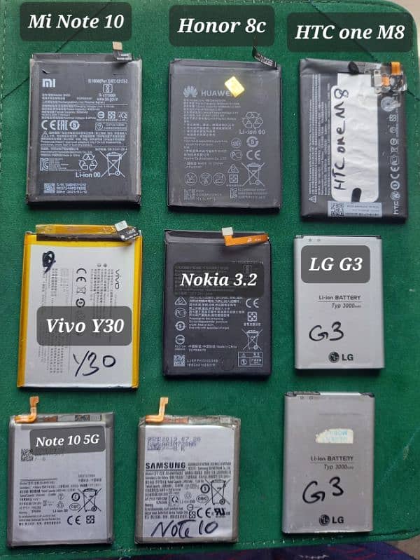 Note 10, Mi Note 10 Nokia 3.2, Y30 battery, HTC One M8, LG G3 read ad 1