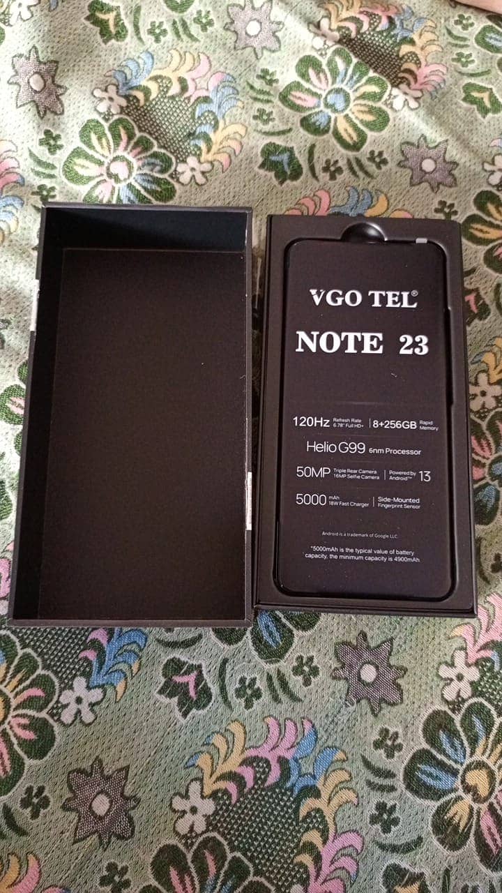 Vgo Tel Note23 /8+8/256 GB. . just box open. Free Home Delivery available 1