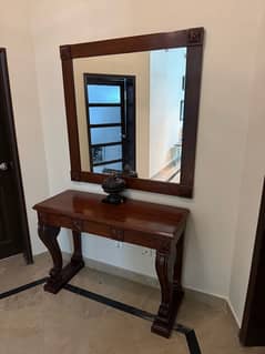 console table and mirror