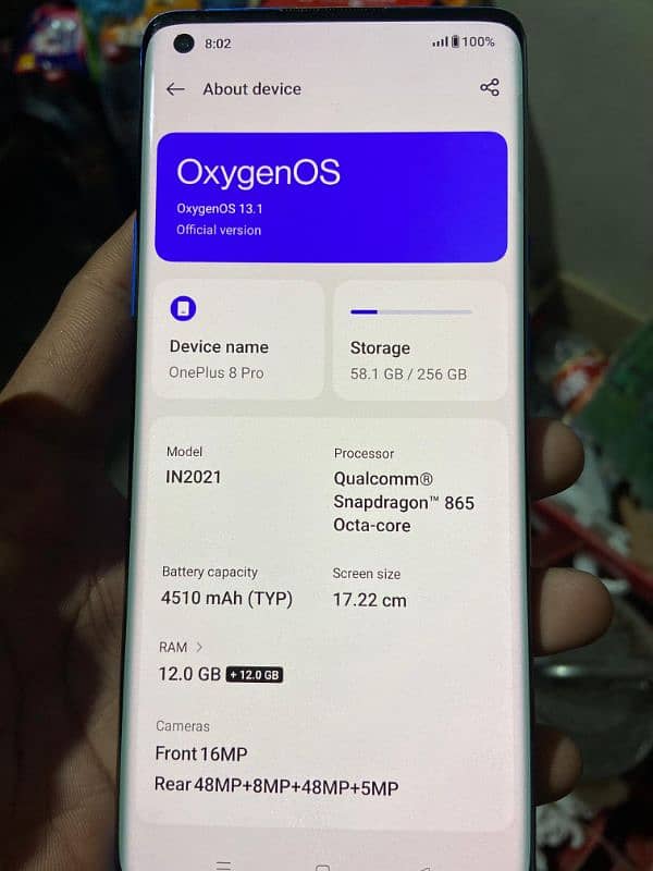 ONEPLUS 8 PRO 12+12/256 ALL OK DUAL GLOBAL PATCH 8