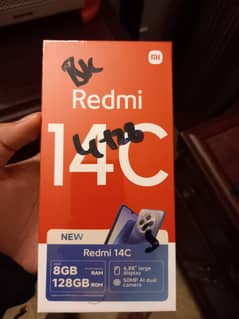 New Box Pack REDMI 14C Midnight Black 4GB Ram 128 GB Rom Mobile