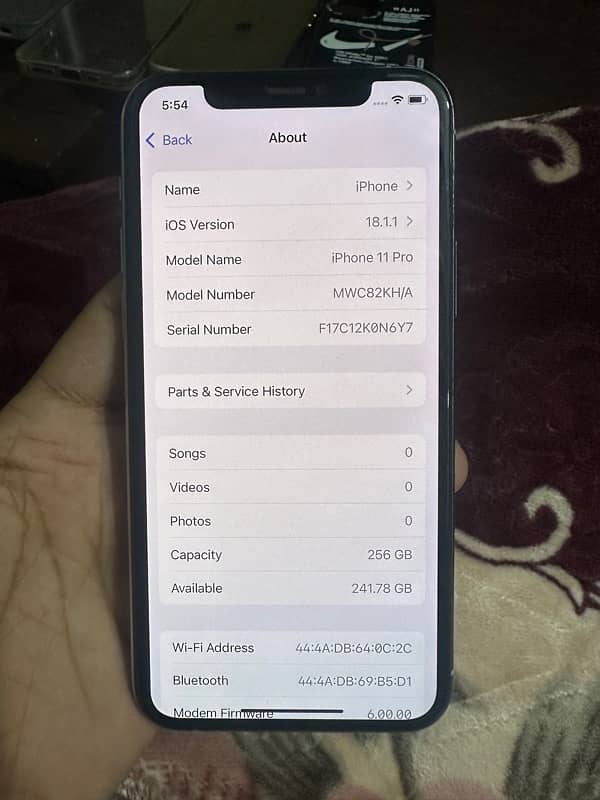 iphone 11 pro pta approved 256 Gb 5