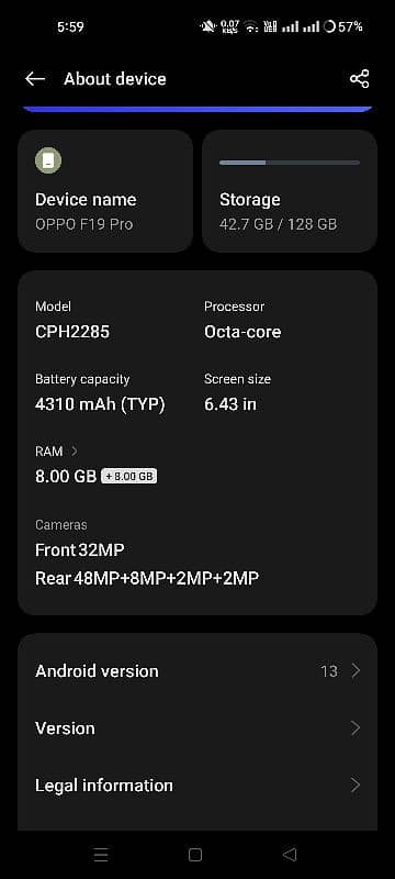 Oppo F19 Pro 8+8/128  Exchange Possible good Phone 12