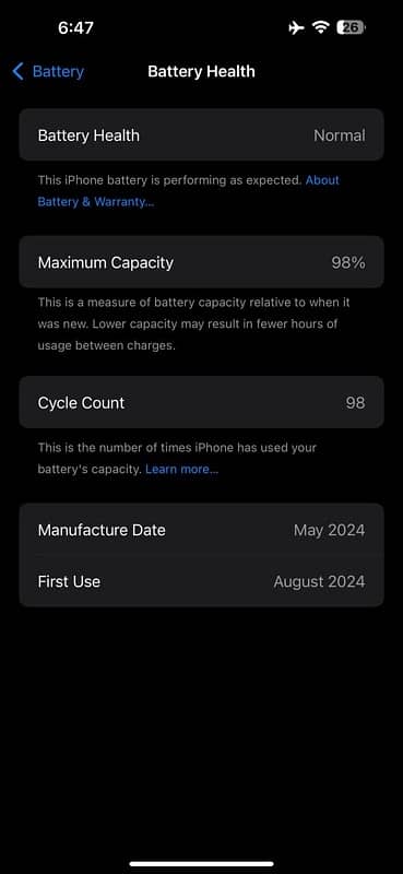 iPhone 15 pro Max 256GB Non PTA Official Warranty expires on August 1