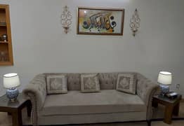 5 seater sofa with 3 tables