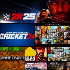 GTA 5/CRICKET 24/WWE 2K25 PC GAMES INSTALL KRWAYE ALL OVER PAKISTAN