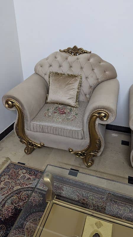 7 seated sofa set with middle table and side tables 12