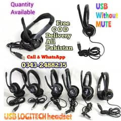 USB Logitech headphone with mic headset jabra plantronic h 390 A4 TECH