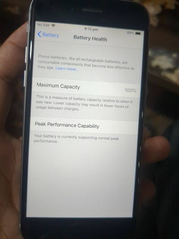 IPHONE 6 NON 10 BY 10 BATTERY 100% silver color 1