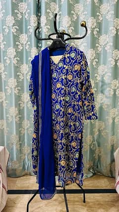 Georgette Blue dress 3 pcs